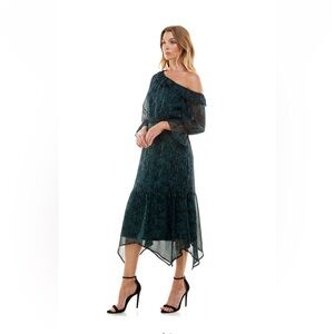 Off The Shoulder Hanky Hem Dress